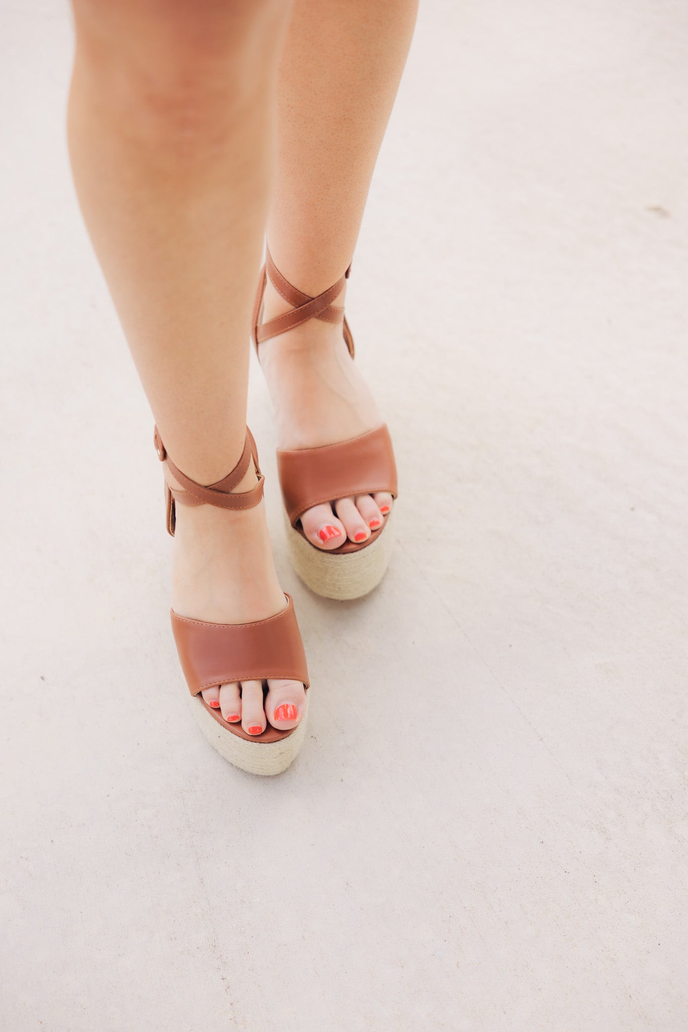 Tan Open Toe Espadrille Sandal